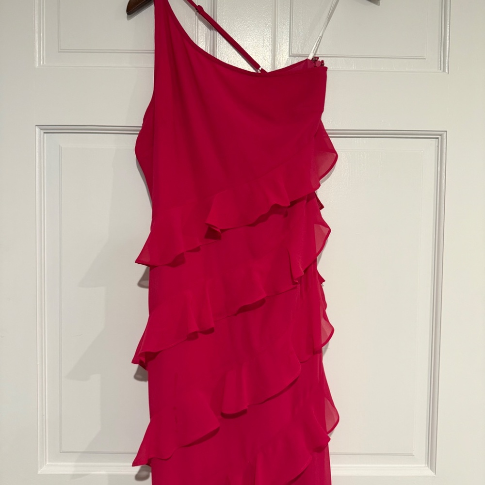 Lovers & Friends Junette Gown Hot Pink One Strap - Picture 6 of 11